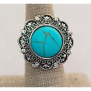 Size 8 intricate victorian vintage adjustable ring (C1)